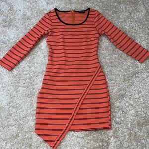 bebe Coral & Black Dress XS